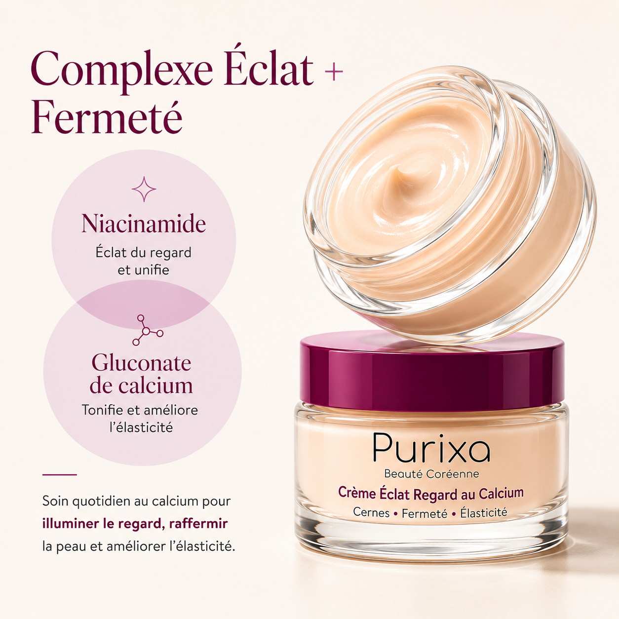 Purixa · Crème Contour des Yeux au Calcium