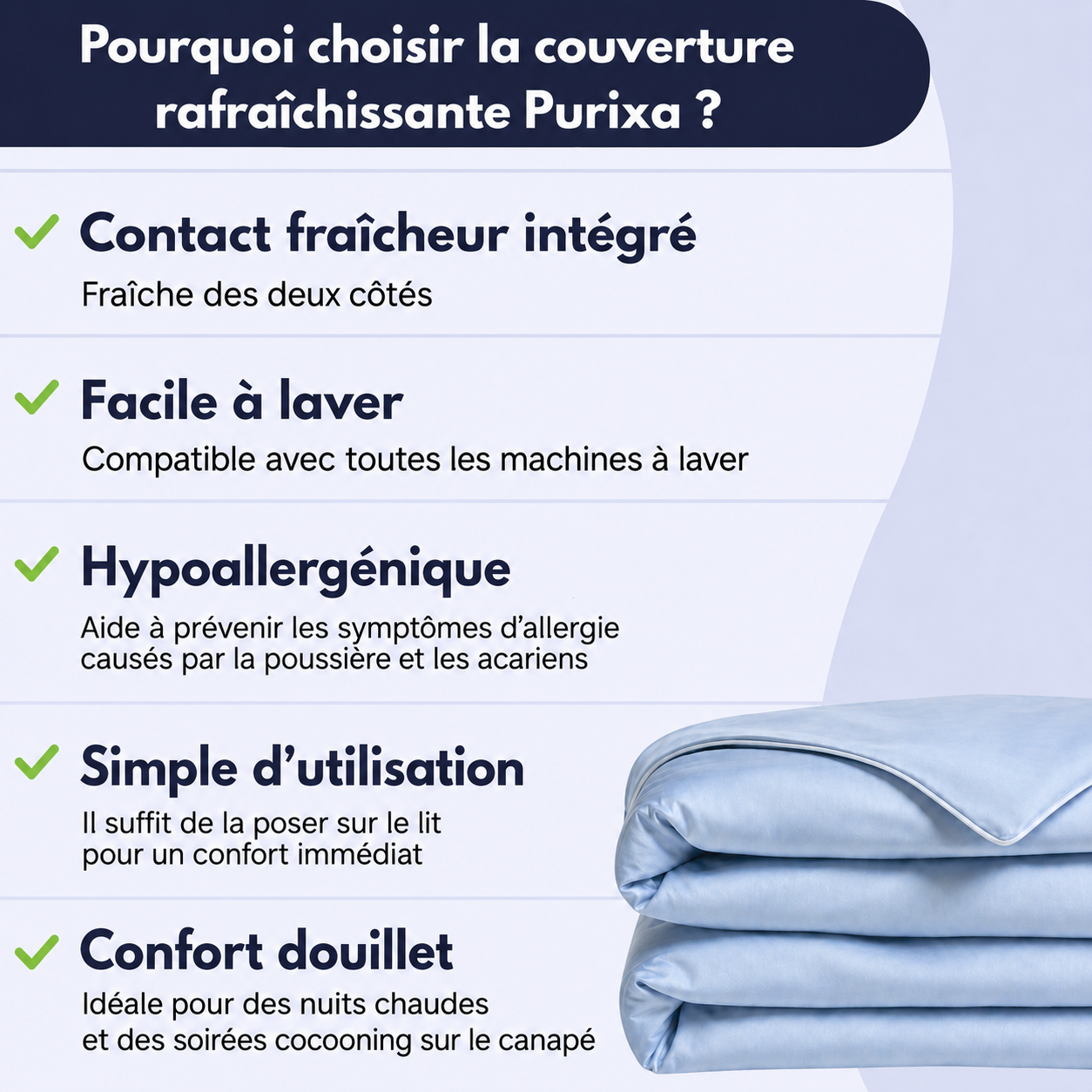 Couverture Rafraîchissante PURIXA — Dormez au frais, sans transpirer