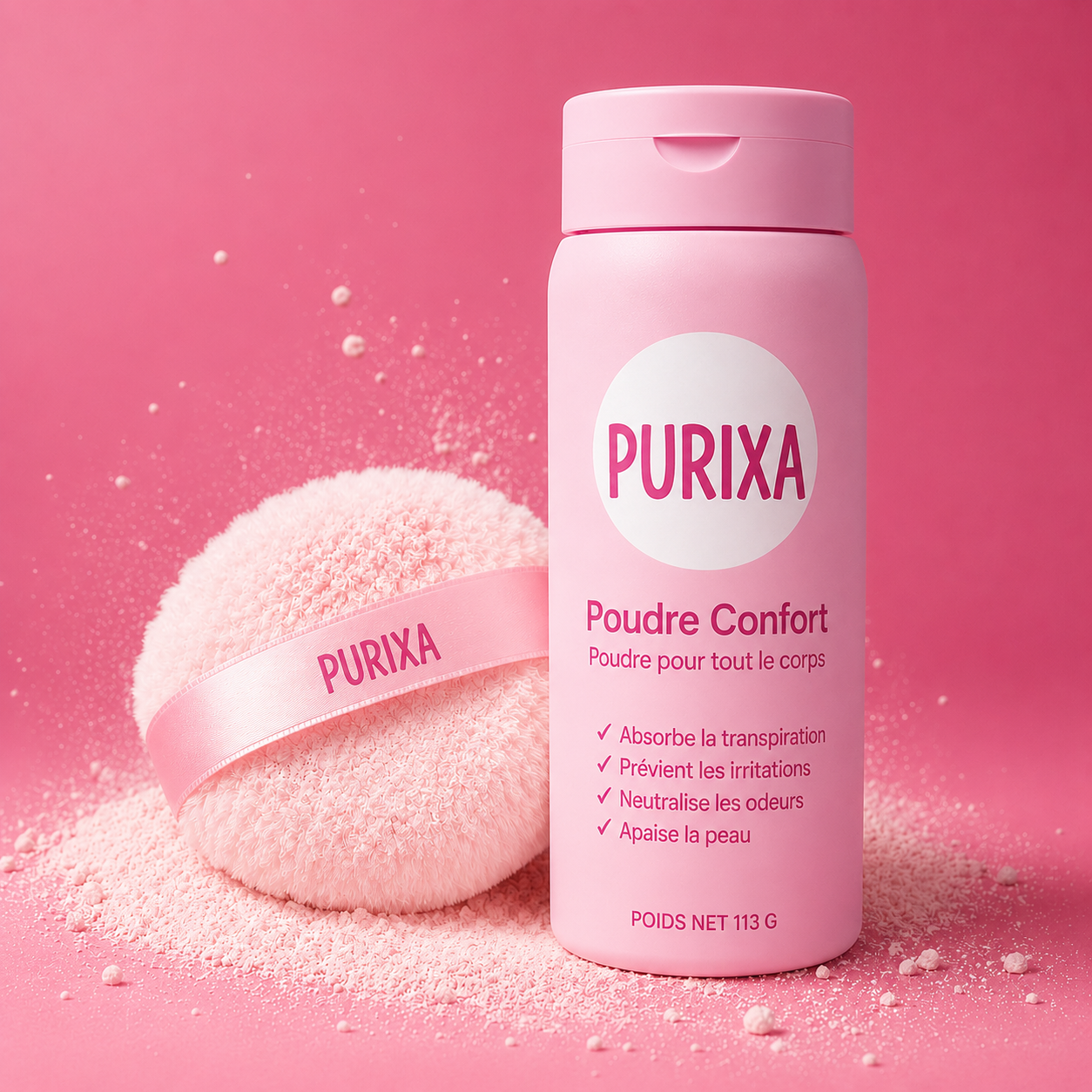 Poudre Confort Sans Talc Purixa - Anti-Frottement & Anti-Transpiration