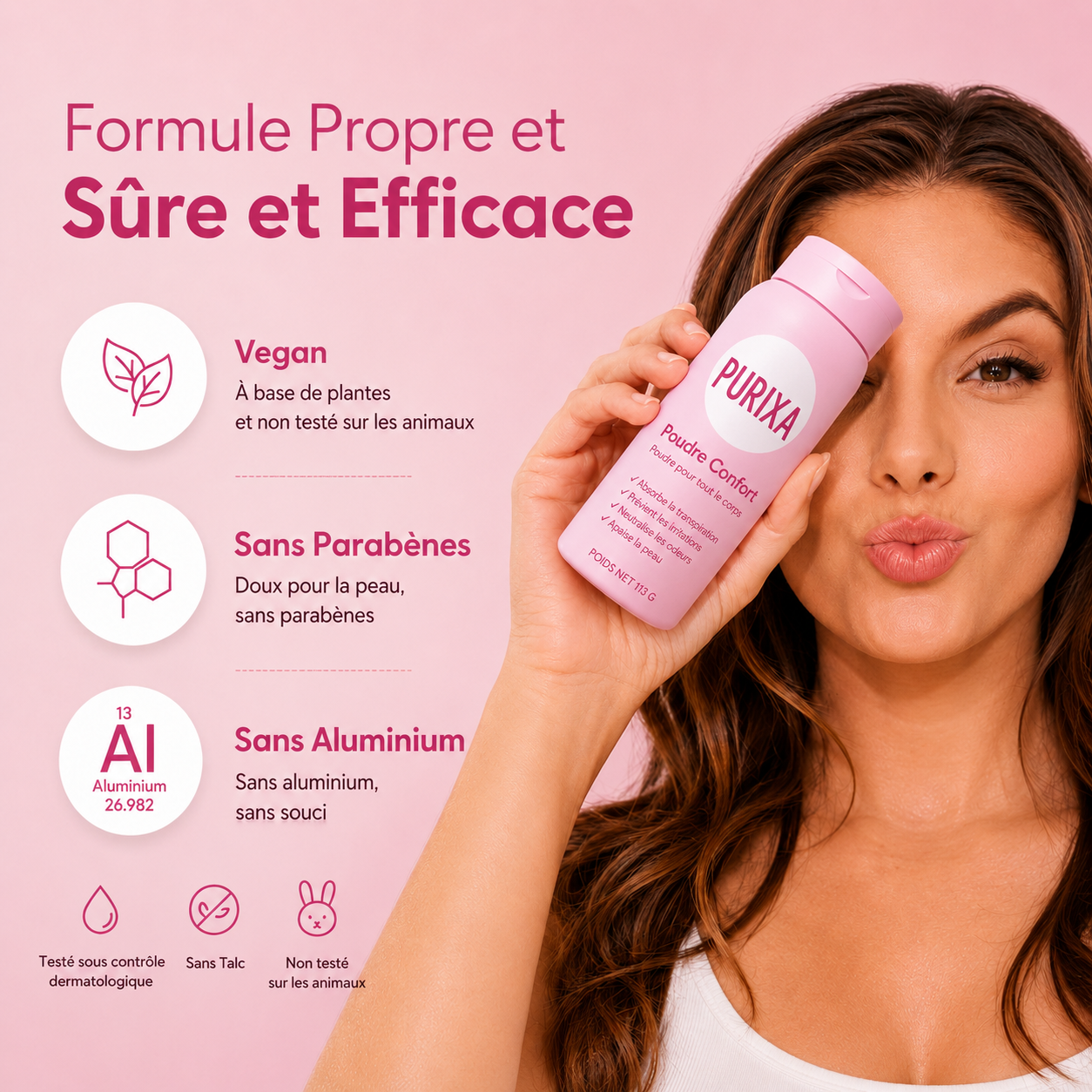 Poudre Confort Sans Talc Purixa - Anti-Frottement & Anti-Transpiration