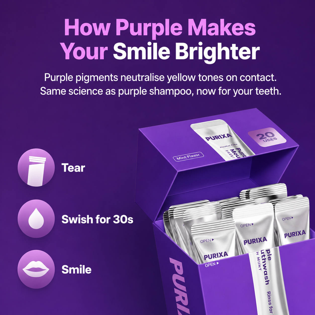 Purple Brightening Mouthwash — 30-Second Smile Refresh